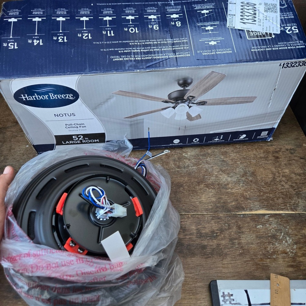 Harbor Breeze Notus 52 in Bronze Reversible Blades Ceiling Fan M52-5B  #1332336